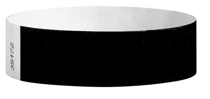 Custom 3/4" Black Tyvek Wristbands - Add Your Logo/Text main image